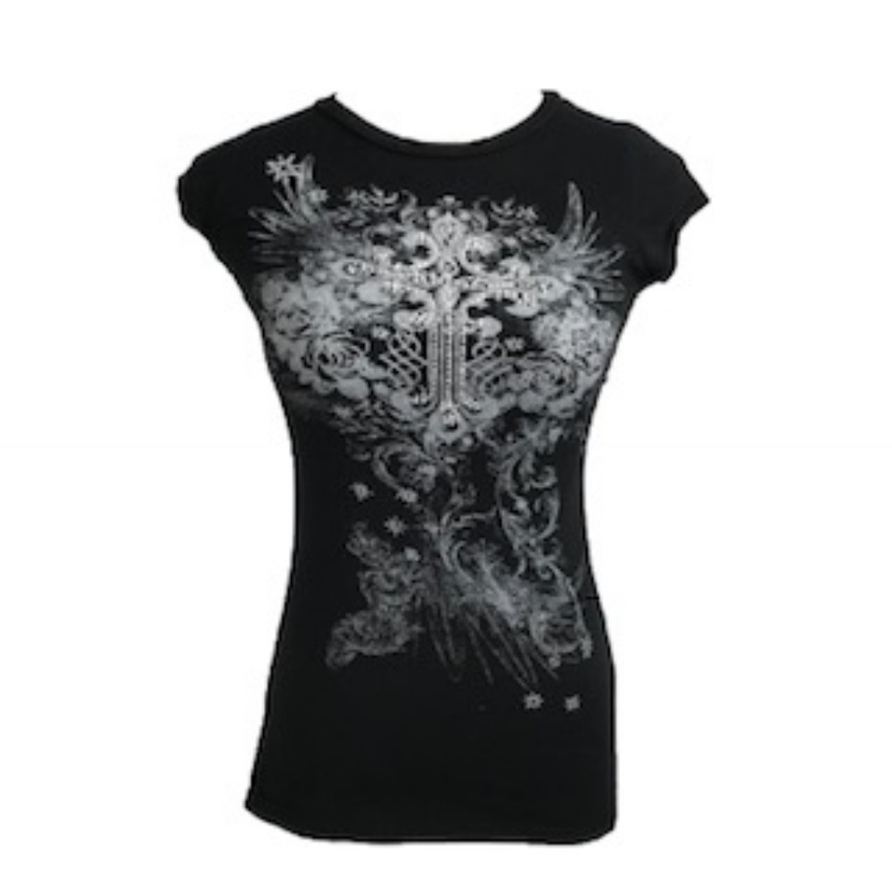 Rhinestone T with Faux Leather Vest & YMI Jeans - Picture 2 of 5